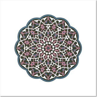 Circle Pattern Vector Art Blue Pink White Posters and Art